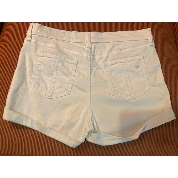 Rag & Bone White Denim Jean Shorts Cuffed Micro Mini Stretch ~ Sz 27 ~ So Summer - Picture 5 of 7